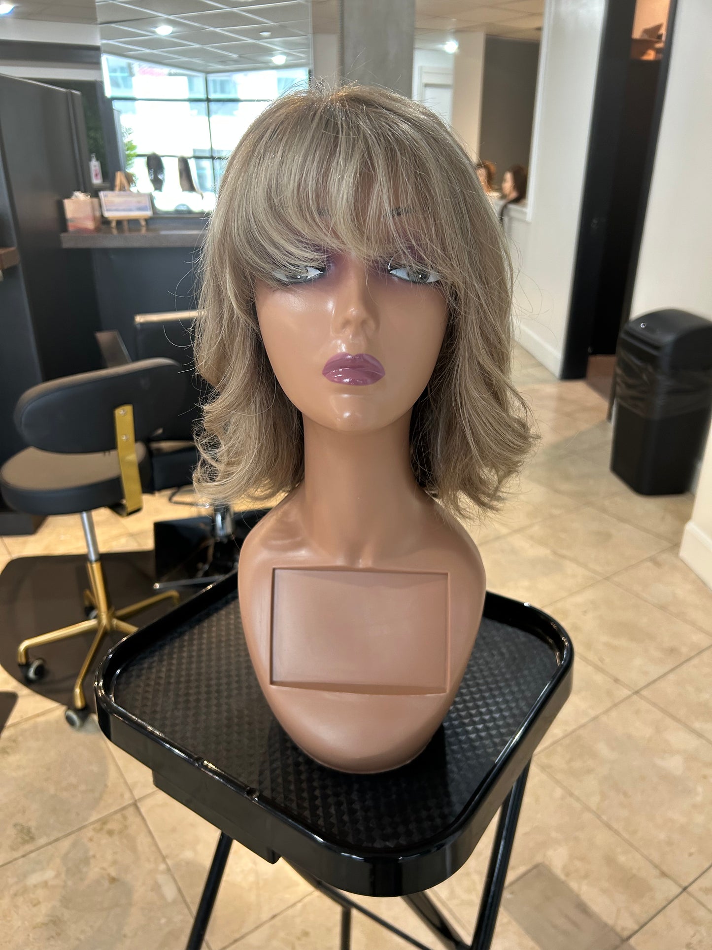 Glueless wig, Human hair wig, Blonde wig, Lace front wig, straight wig.
